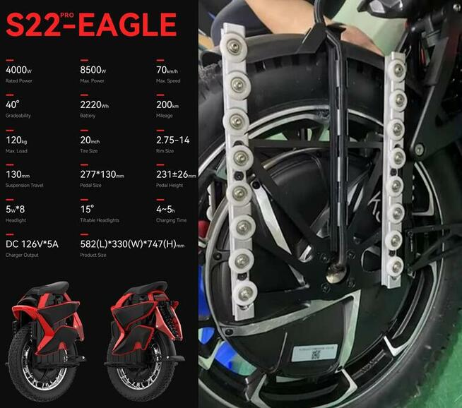 Monocykl elektryczny King Song S22 Pro