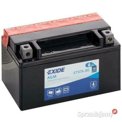 Akumulator motocyklowy EXIDE ETX7A-BS YTX7A-BS 12V 6Ah 90A