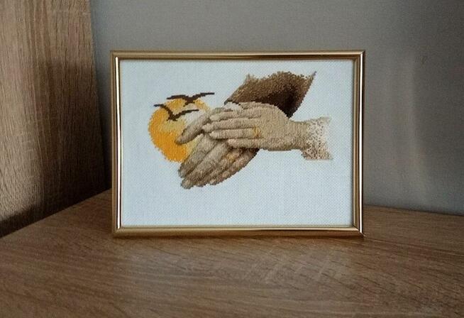 Ślub haft krzyżykowy pamiątka ślubna rękodzieło prezent