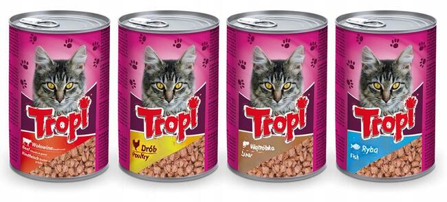 Mokra Karma W Puszce Tropi Dla Kota Mix Smaków 48 x 415g. Po