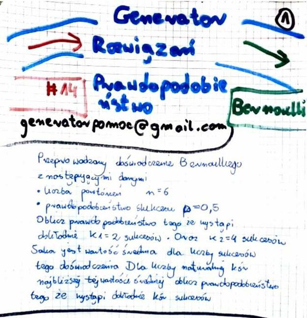 Prawdopodobieństwo - Bernoulli - Zestaw 1 rozwiązań
