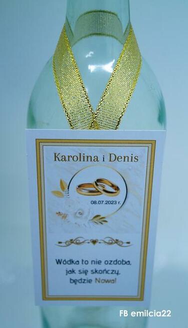 Zawieszki na butelki wykonane na zamówienie z okazji Ślubu