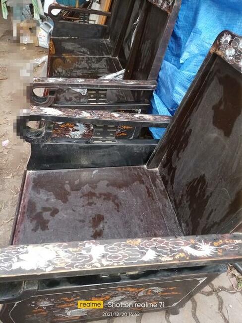 Komoda, krzesła, lustro 30-40 lata Japońskie Koreanskie