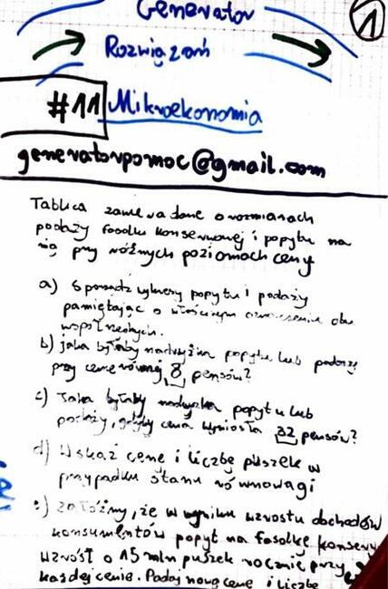 Nadwyżka popytu podaży, stan równowagi - Zestaw 1 rozwiąza