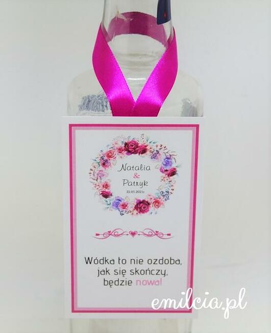 Zawieszki na butelki wykonane na zamówienie z okazji Ślubu