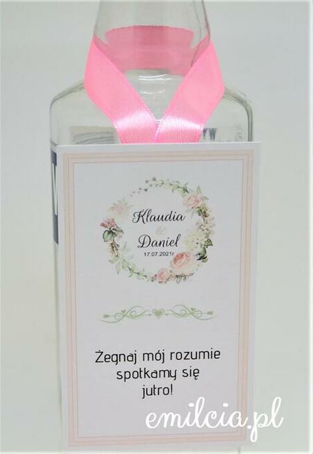 Zawieszki na butelki wykonane na zamówienie z okazji Ślubu