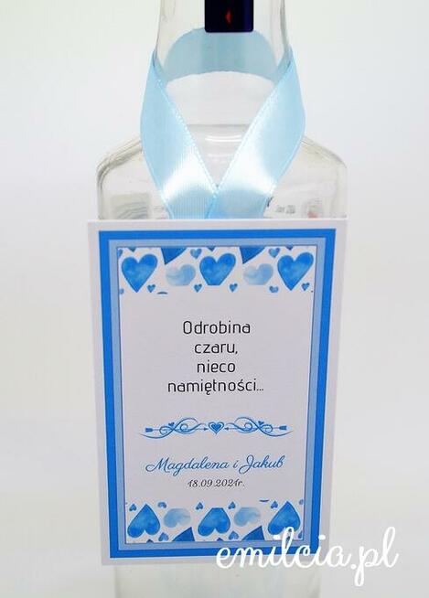 Zawieszki na butelki wykonane na zamówienie z okazji Ślubu