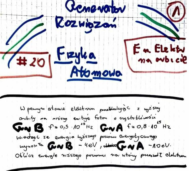 Elektron na orbicie, Energia elektronu - Zestaw rozwiązań
