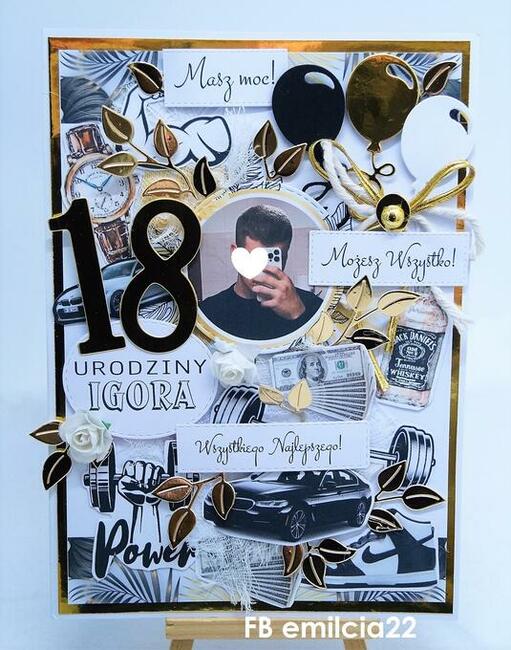 Spersonalizowana kartka z życzeniami z okazji 18 urodzin