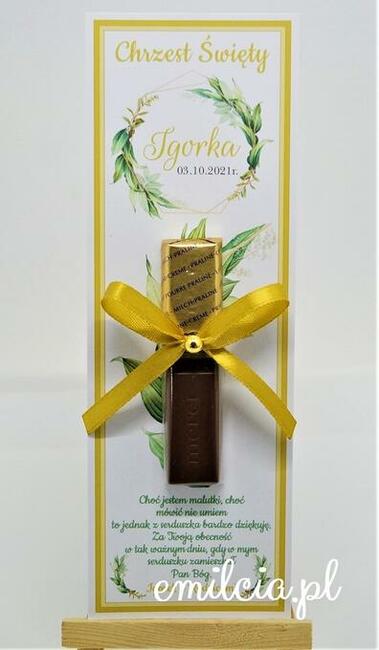 Merci jako podziękowanie dla gości z okazji Chrztu Św.