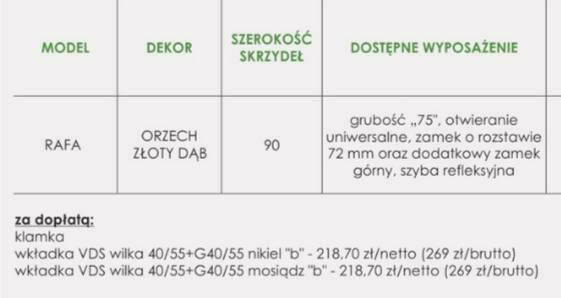 Drzwi Zewnętrzne Drewniane STR. P/L El Prema RAFA-Dostęne od