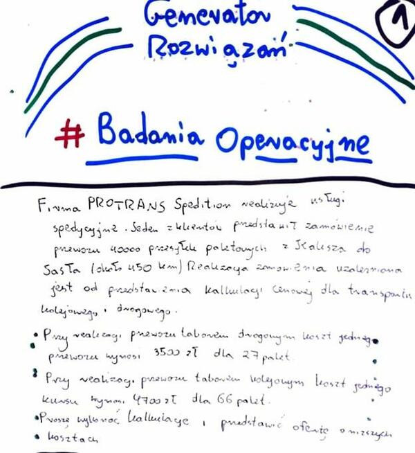 Badania operacyjne, system transport - Zestaw 7 rozwiązań
