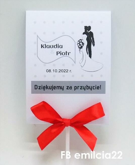 Lizaki podziękowanie dla gości z okazji Ślubu, Czerwony