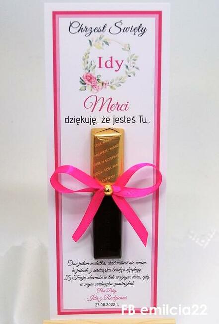 Merci jako podziękowanie dla gości z okazji Chrztu Św.