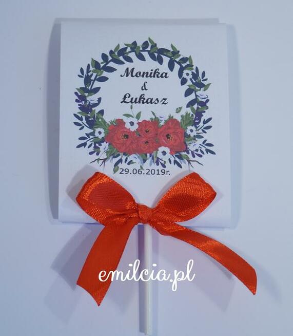 Lizaki podziękowanie dla gości z okazji Ślubu, Czerwony