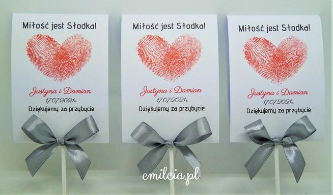 Lizaki podziękowanie dla gości z okazji Ślubu, Czerwony