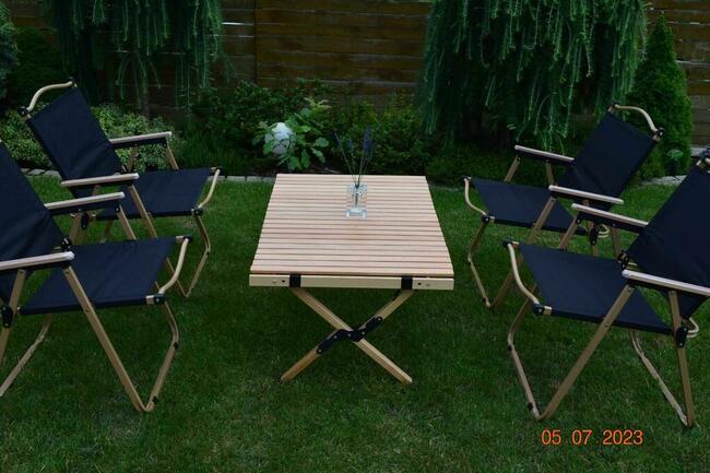 stół składany camping turystyczny drewno buk system kanadyjski