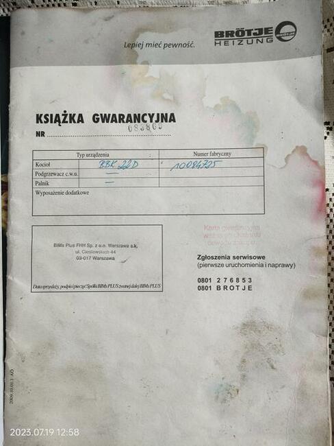 Sprzedam kocioł gazowy Broetje