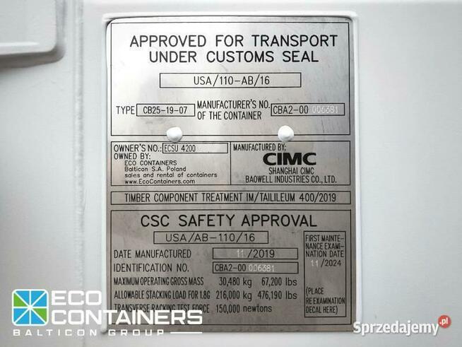 Kontener morski 20HC ONE WAY nowy
