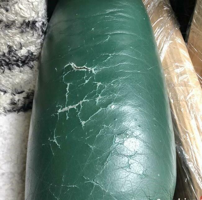 Sofa i dwa fotele - skóra - antyk