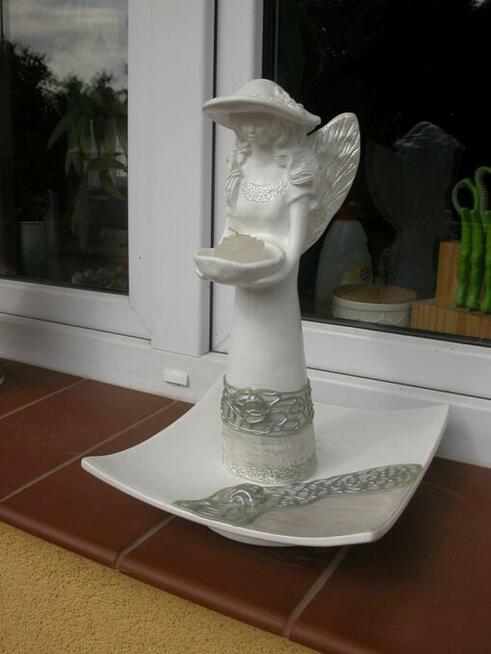 świecznik - figurka anioł ręcznie zdobiona