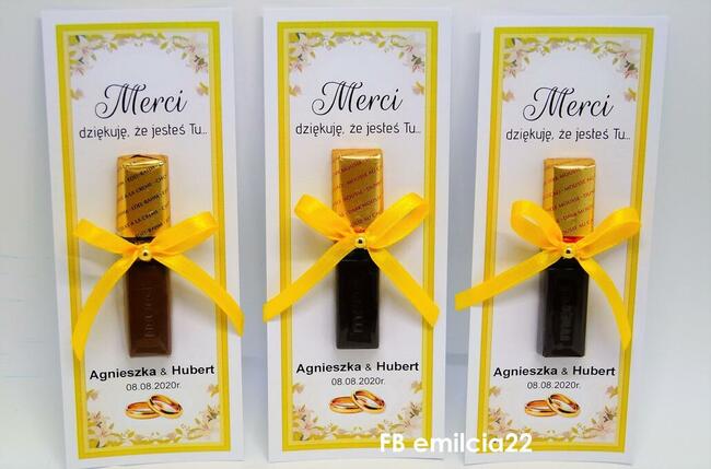 Merci podziękowanie dla gości z okazji Ślubu