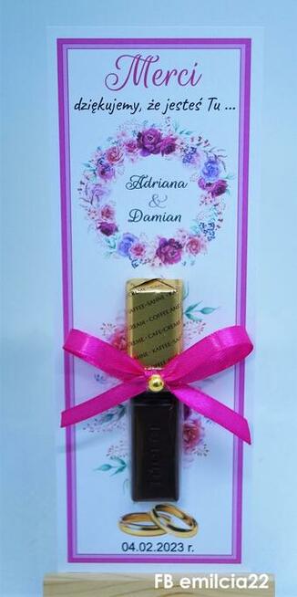 Merci podziękowanie dla gości z okazji Ślubu