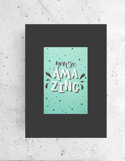 czarno miętowy plakat A4, amazing plakat 21x30