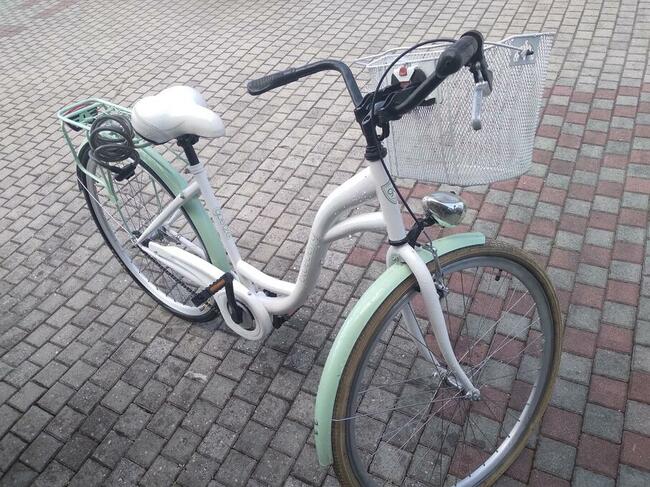 Rower miejski GOETZE BLUEBERRY koła 28 cali biało -miętowy