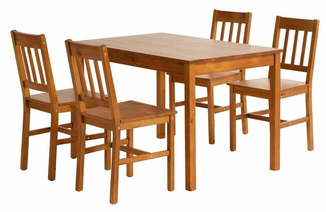 Stół z 4 krzesłami 75x118