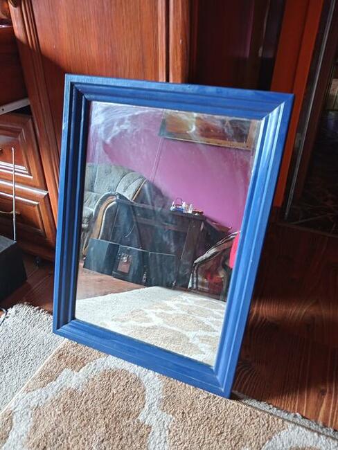 Lustro niebieska rama