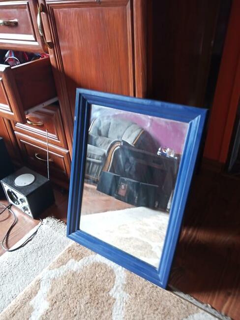 Lustro niebieska rama