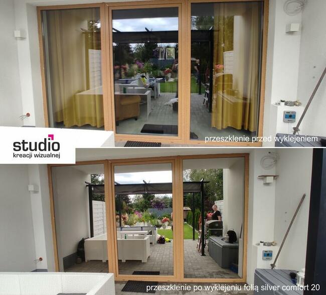 Oklejanie witryn, okien, folią szronioną, mleczną, przeciwsł