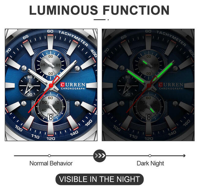 Duży zegarek męski z chronografem Curren bransoleta pudełko