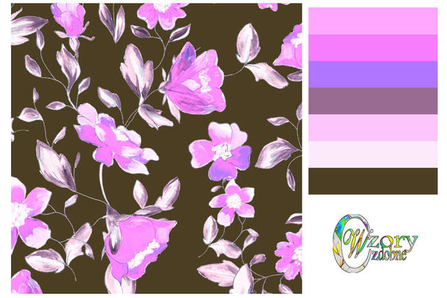 Tkanina z wydrukowanym wzorem: Painted flowers - series 8