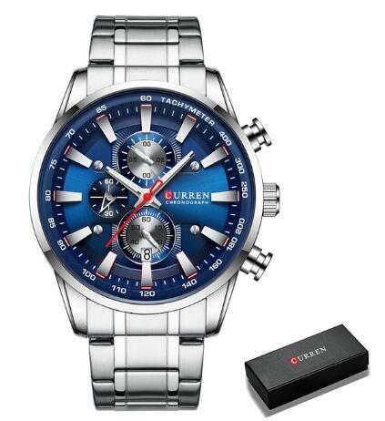 Duży zegarek męski z chronografem Curren bransoleta pudełko