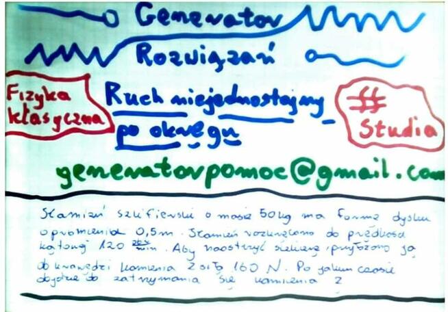 Ruch niejednostajny po okręgu - Zestaw rozwiązań