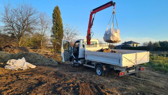 Wywóz gruzu ziemi big bag kontener dźwig hds