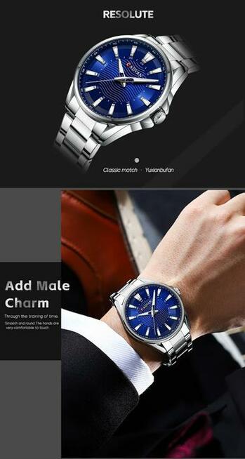 Klasyczny zegarek męski luma bransoleta pudełko