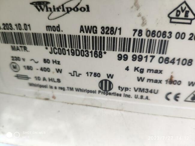 Pralka, części Whirlpool AWG 328/1, krzyżak, bęben itd.