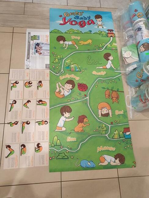 QMED BABY YOGA Mata do ćwiczeń dla dzieci + zestaw kart