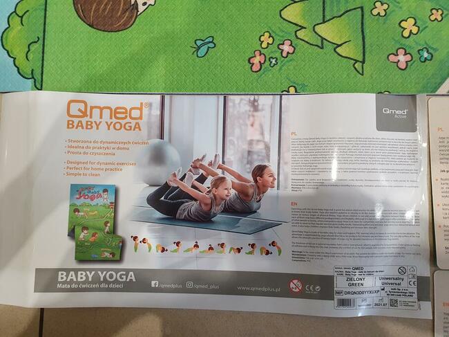 QMED BABY YOGA Mata do ćwiczeń dla dzieci + zestaw kart