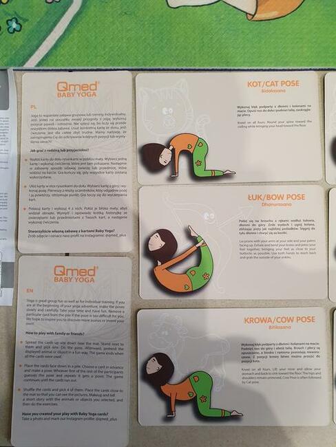 QMED BABY YOGA Mata do ćwiczeń dla dzieci + zestaw kart