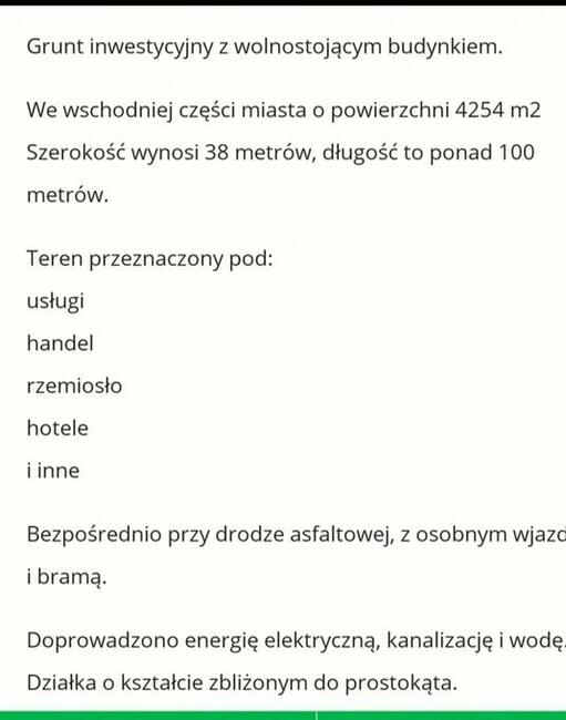 Do wynajęcia działka 4200 m. centrum Wrocławia media, tranwaj