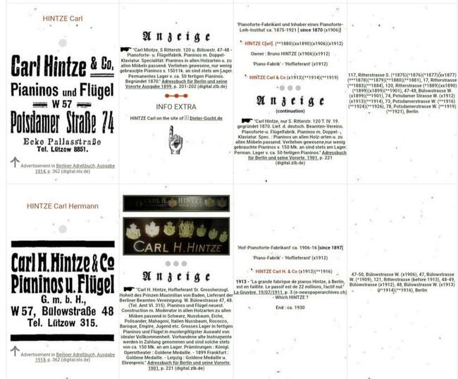 Pianino Hintze, Potsdamerstr. 74, Berlin (ok 1914)
