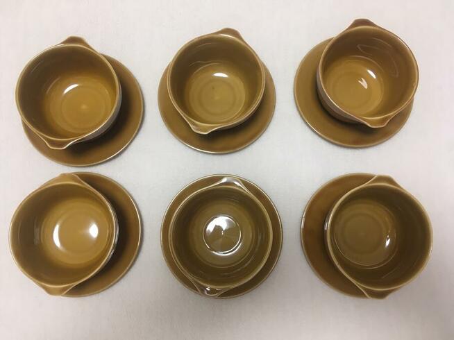 PRL miseczki bulionówki komplet Mirostowice