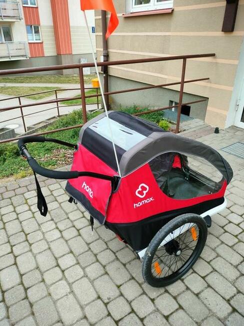 Do wynajęcia przyczepka rowerowa Hamax dla dwójki dzieci