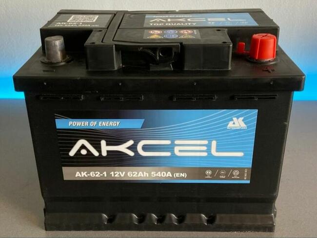 Akumulator Akcel Varta 62Ah 540A Dowóz Montaż Sosnowiec
