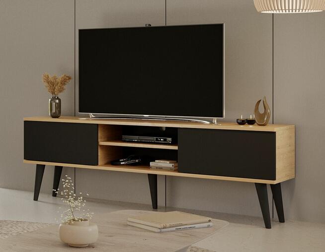 Skandynawska szafka RTV Toronto 160 dąb artisan/czarny