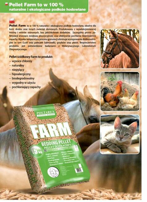 Pelet. Pellet żwirek Farm dla zwierząt. Worek 15 kg Wysyłka.